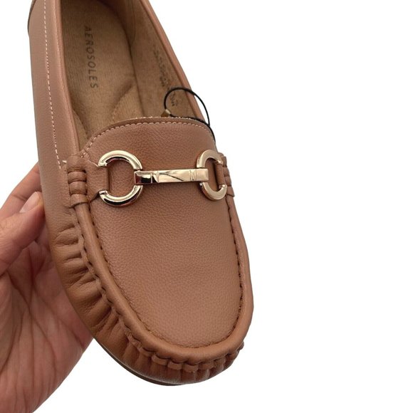 Aerosoles Womens Loafers Size 7.5-9 Wide Cognac Vegan Leather Cushioned Shoes - Picture 14 of 15